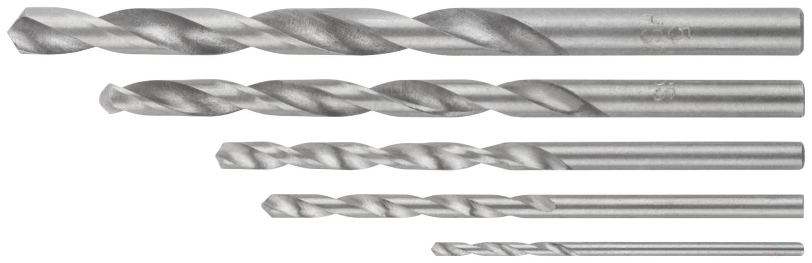 Set of polished metal HSS drills, 5 pcs. (1,5-2,5-3-4-5 mm)
