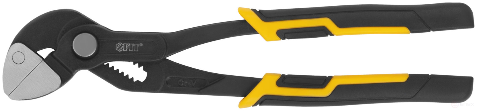 CrV adjustable pliers, quick adjustment, flat jaws without notches, Profi 250 mm (38/38 mm)