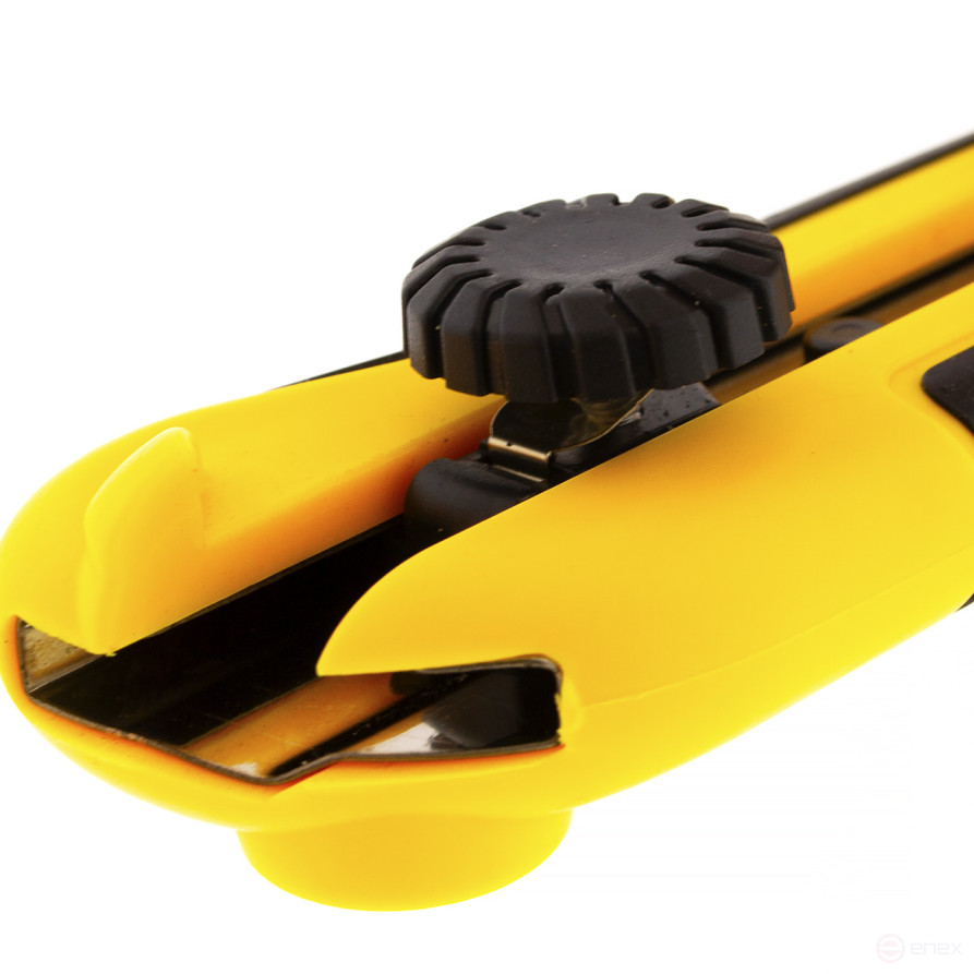 Нож канцелярский 25мм, фиксатор на ползуне, обрезин.корпус Чеглок (24/192)