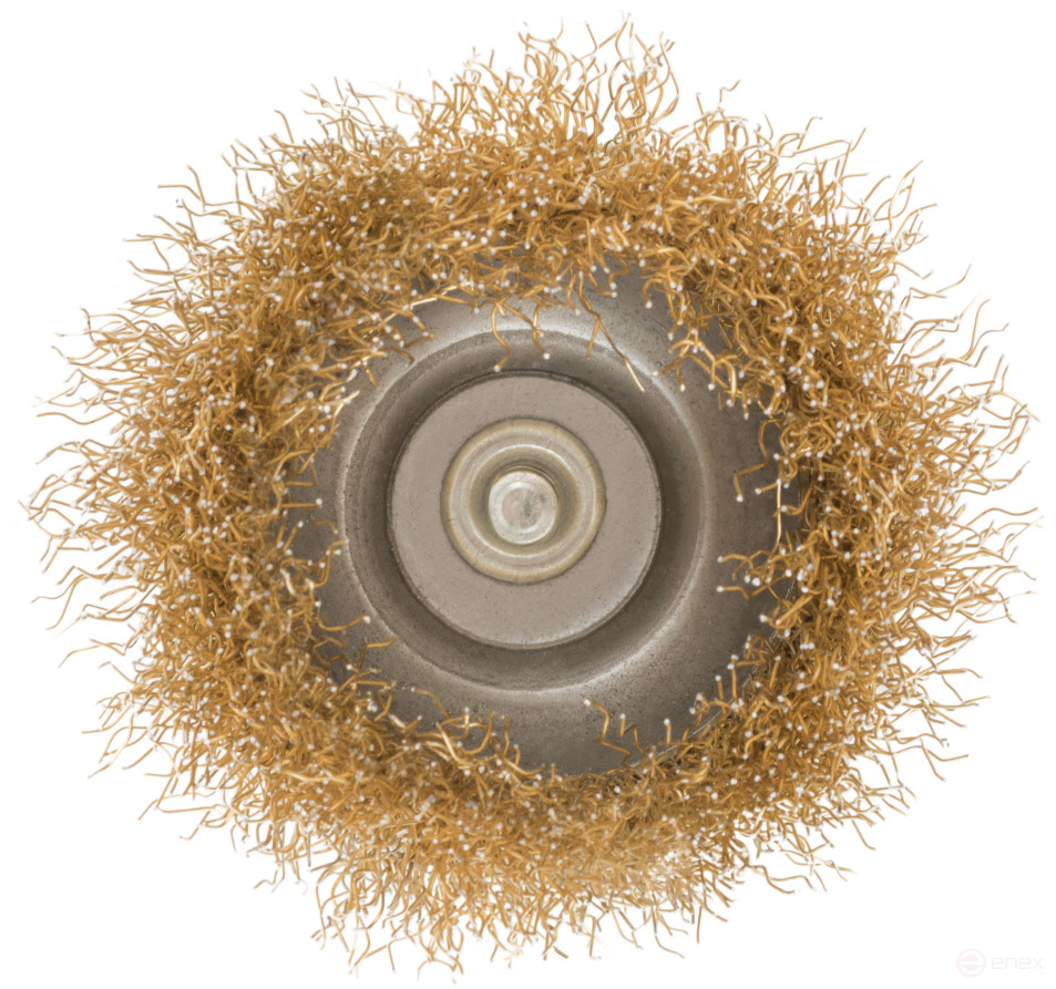 Korschetka, "cup" type, with a pin, 65 mm latuned steel wavy wire