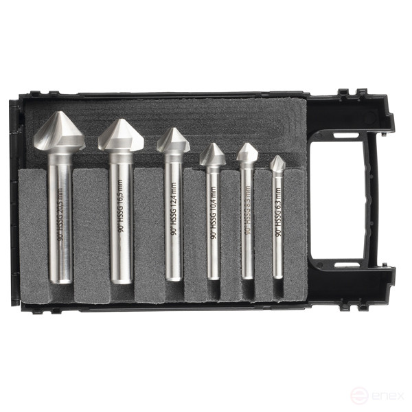 Set of countersinks in a case 6.3-20.5 mm 90° HSS 6 pieces