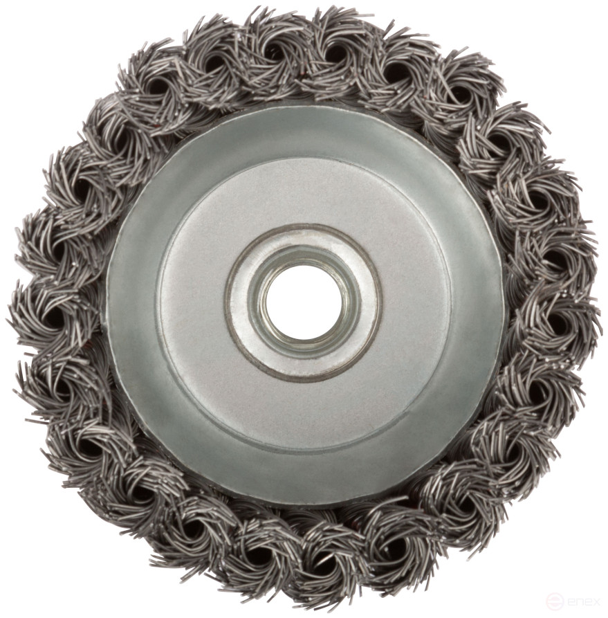 Cup plate, M14 nut, 100 mm twisted steel wire