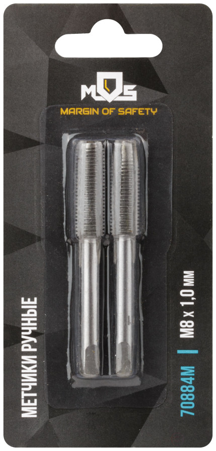 Hand taps, set of 2 pcs. M8 x 1.0 mm