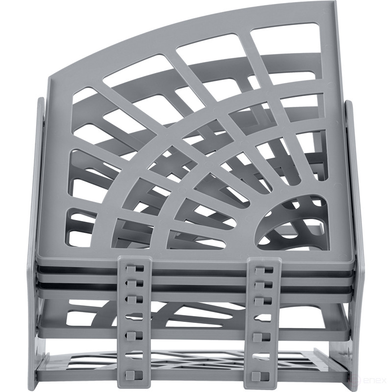 Лоток для бумаг веерный СТАММ "Эконом", 5-ти секционный, серый