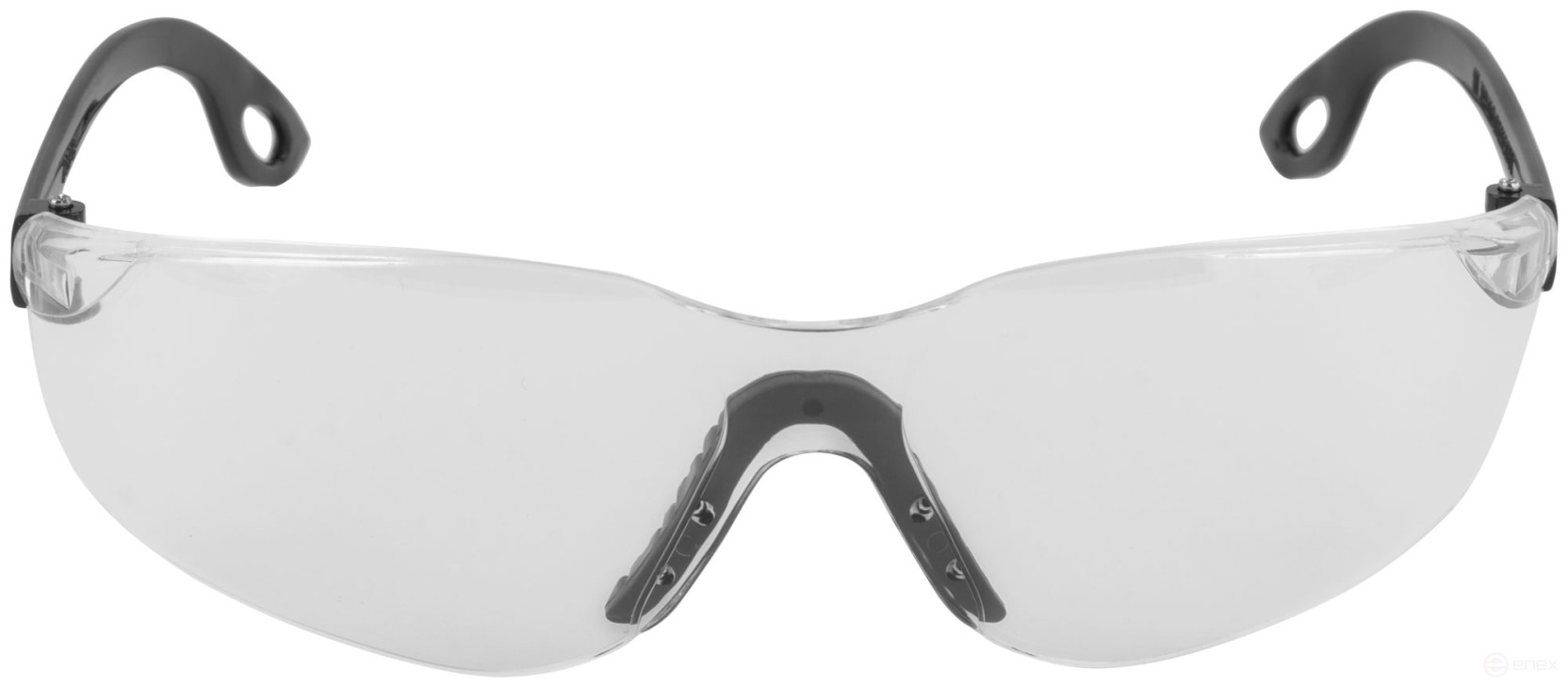 Safety glasses with transparent arches