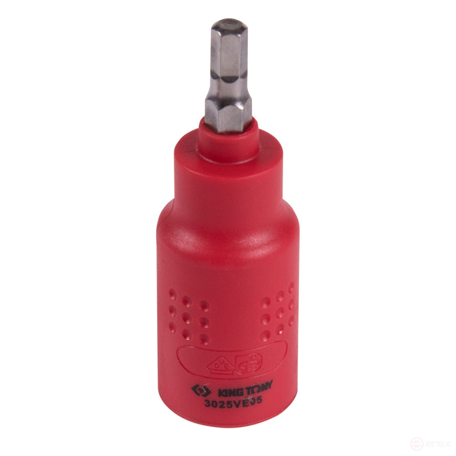 Насадка (бита) торцевая диэлектрическая 3/8", HEX, 5 мм, L = 65 мм KING TONY 3025VE05