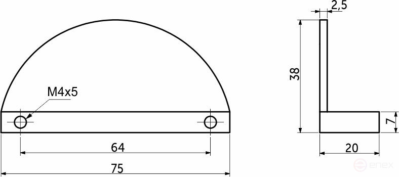 Ручка меб. скоба алюм. FUN 64, шампань, AKS