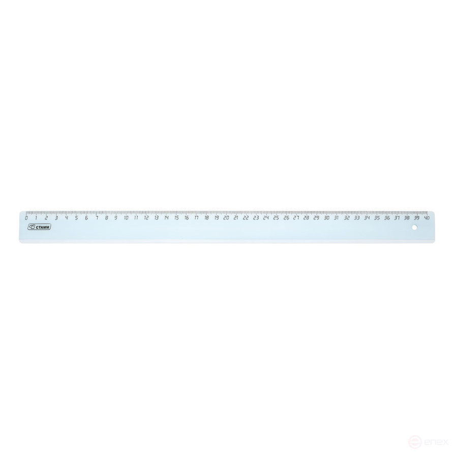 Ruler 40cm STAMM "Crystal", plastic, tinted blue