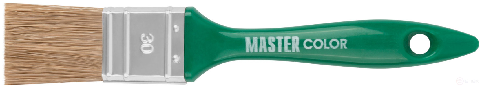 Кисть флейцевая Халяль, толщ.11 мм, 30% темный конский волос +70% темный РЕТ, пласт. ручка, ширина 30 мм