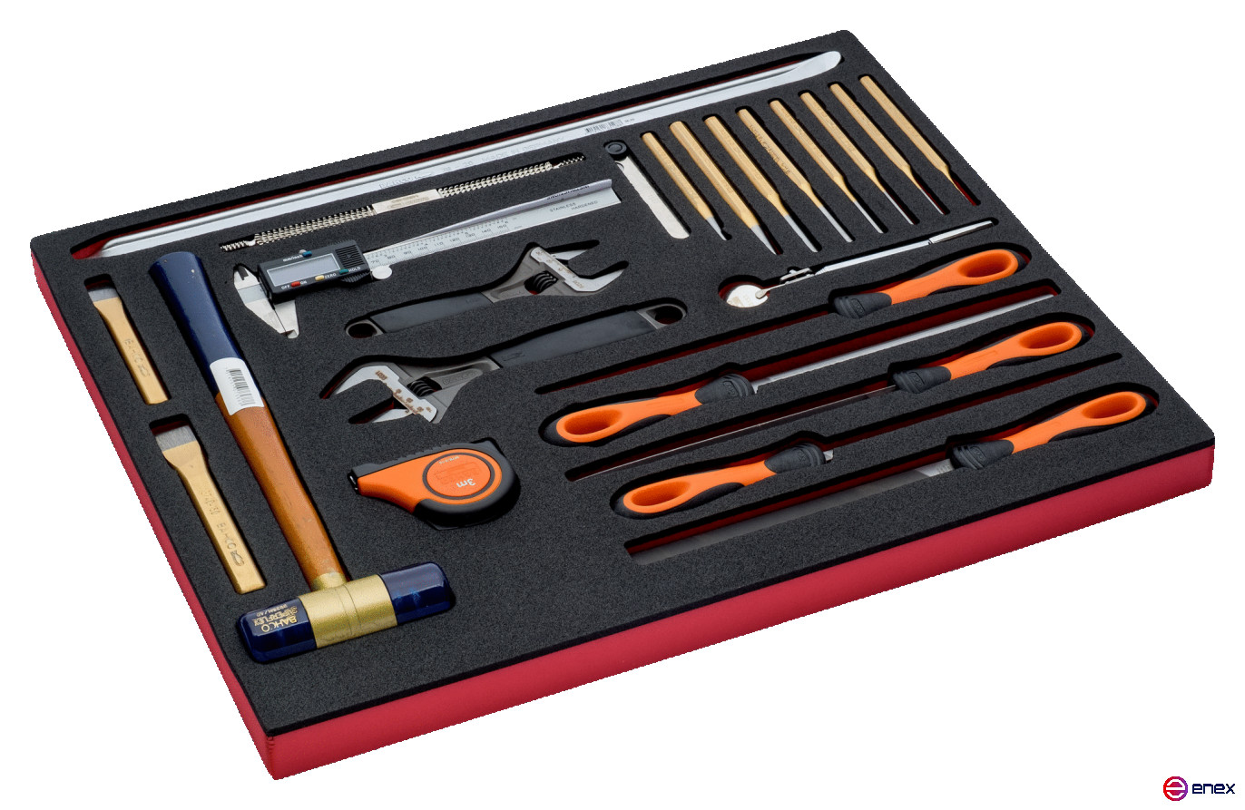 Fit&Go Set measuring tool + percussion instrument + adjustable wrenches in the base, 24 items