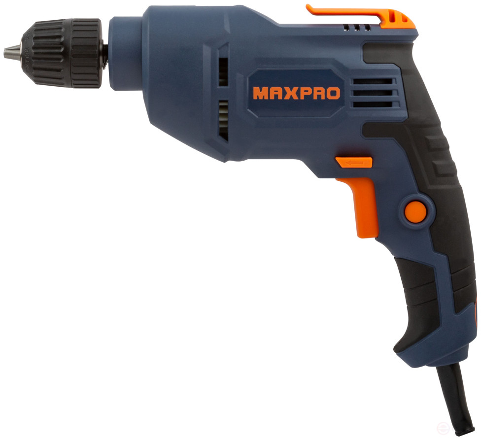 MAX-PRO Дрель электрическая 450 Вт; 0-2700 об/мин; быстрозажимной патрон 0,8-10 мм; 1,1 кг; резиновые вставки; кор.