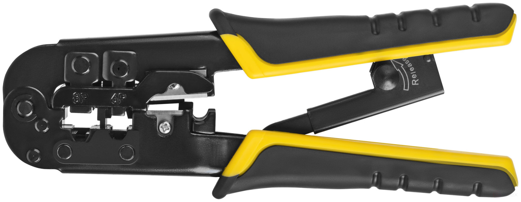 Кримпер для обжима разъемов RJ11, RJ12, RJ45, пластиковые прорезиненные ручки, 190 мм