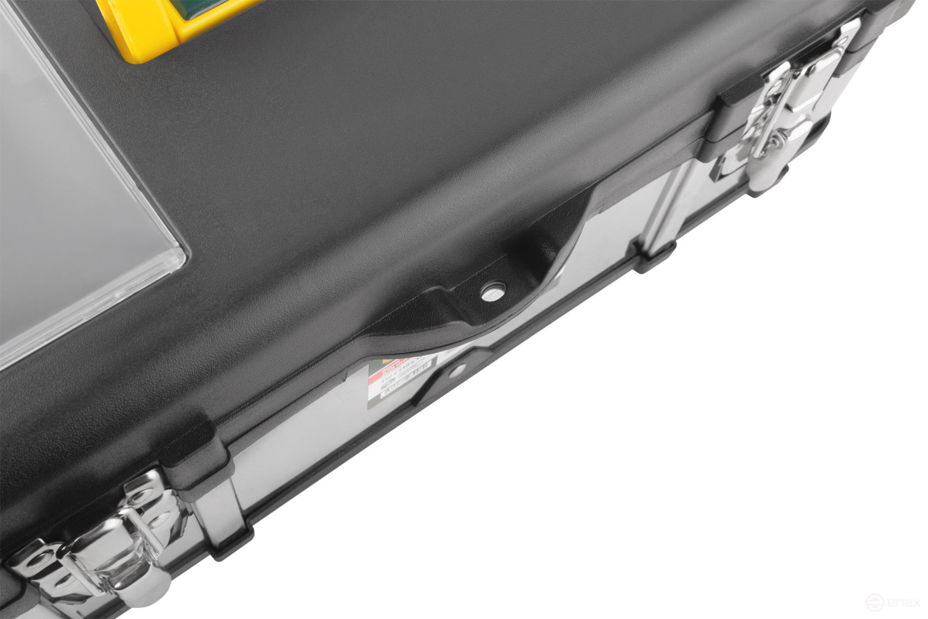 Plastic tool box 18" (450x250x195 mm) stainless steel locks and walls. steel