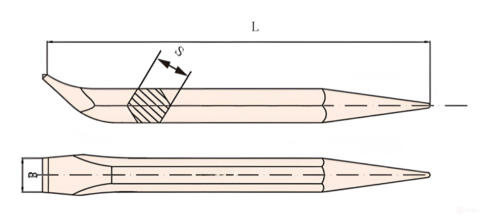 Лом монтажный шестигранный ф35х1000 мм BeCu искробезопасный 237B-1014, HORTZ