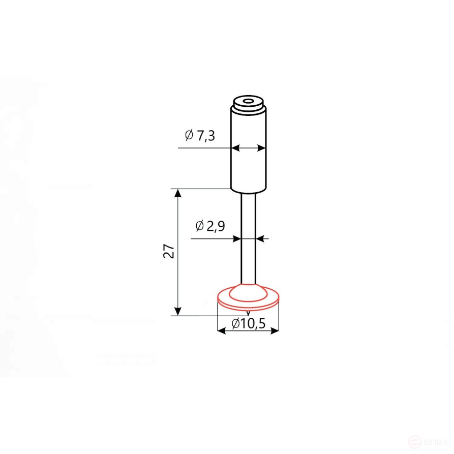 Гвозди монтажные пироксилиновые MSPO27 (шайба круглая, красная, 100 шт/уп) FEDAST
