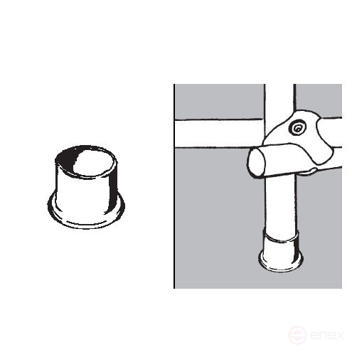 The plug is external. pipes d25 (514) plastic, black AKS