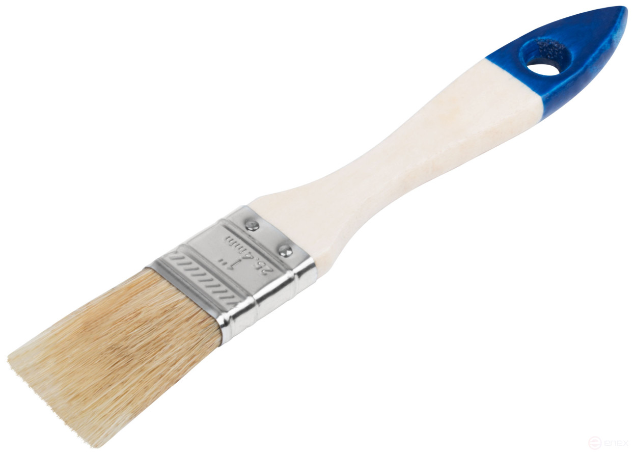 Кисть флейцевая "Эконом", натур. светлая щетина, деревянная ручка 1" (25 мм)