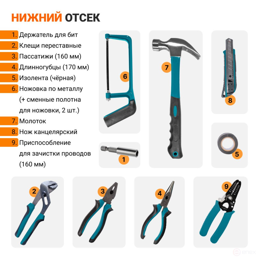 Набор ручного инструмента BORT BTK-168