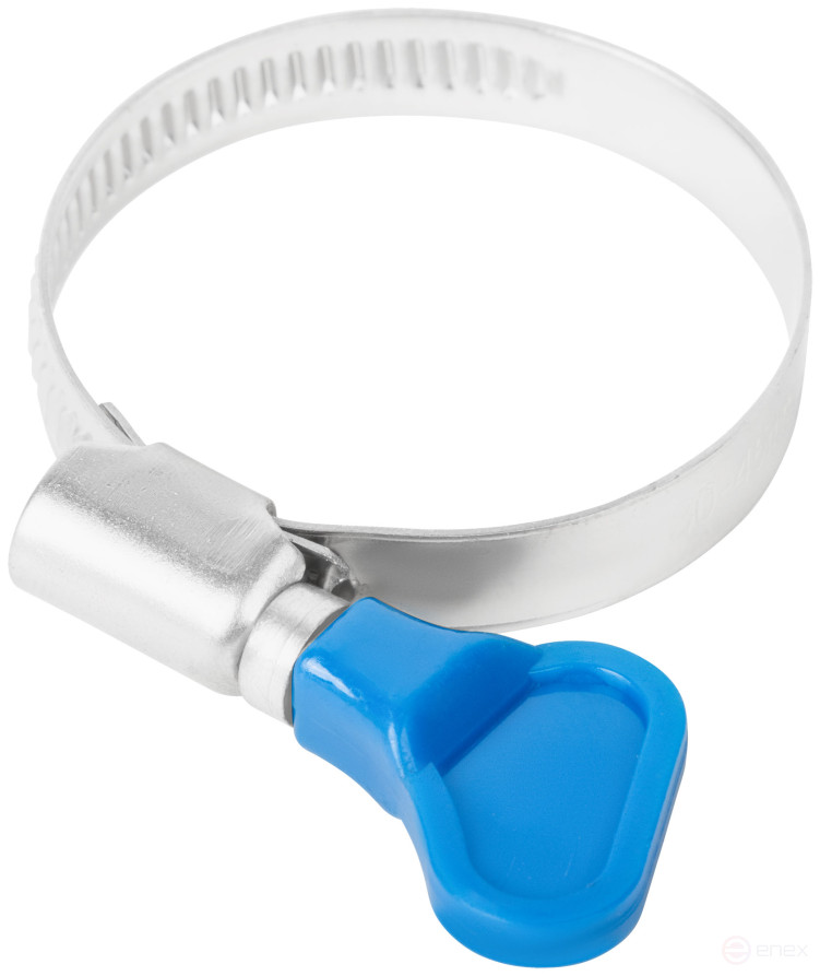 Knurled crimping clamp with a key, 9 mm wide, stainless steel.steel 30-45 mm