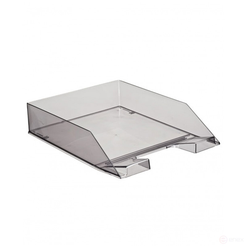 Лоток для бумаг горизонтальный Стамм "Каскад", тонированный серый