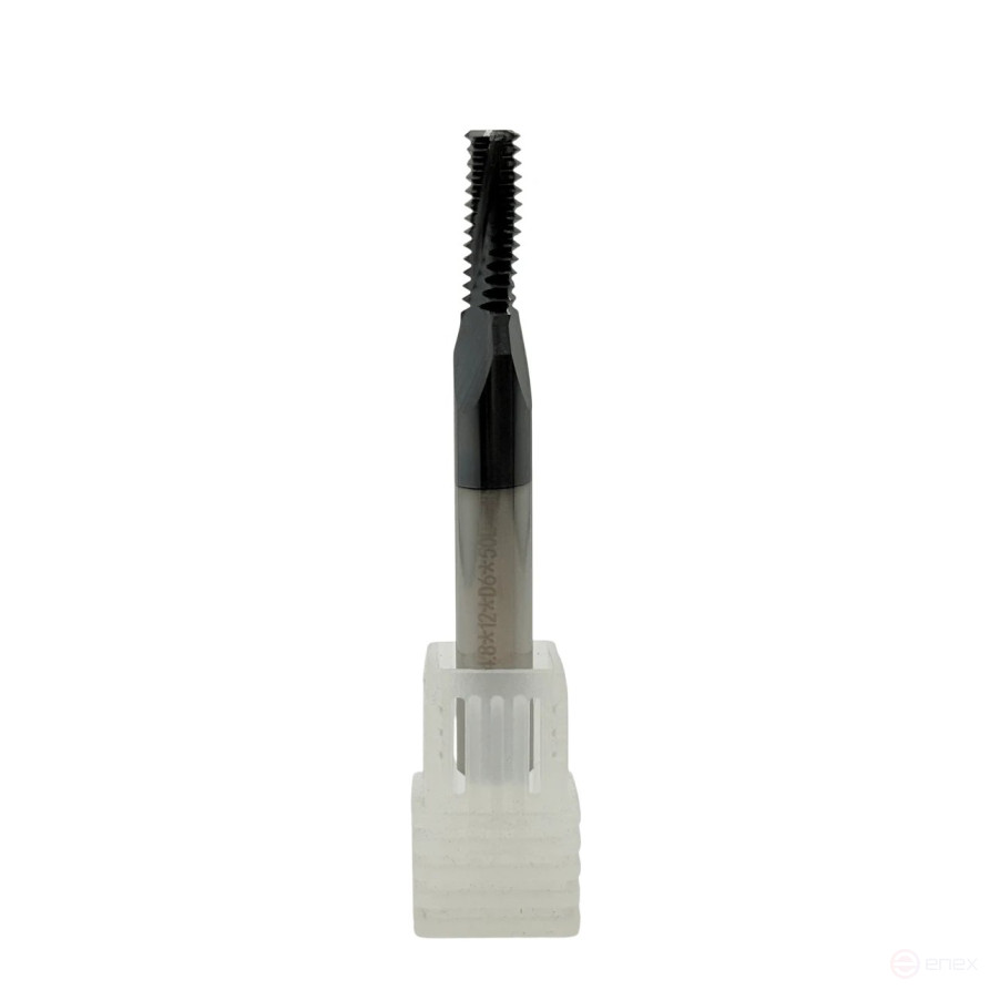Multi-entry carbide milling cutter M 6.0x1.0 (D4.8x12hD6x50x3T) on steel coated with TiXCo TORNERI T026199
