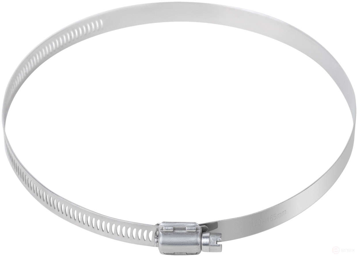 Crimp clamp, 12.7 mm wide, stainless steel.steel 120-165 mm