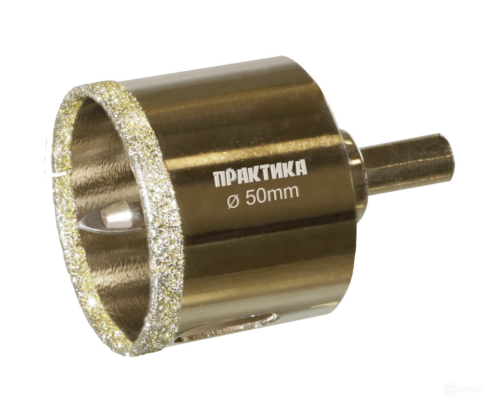 Коронка алмазная ПРАКТИКА "Профи" по керамограниту/керамике 50х70мм, пилотное сверло, (1шт) (917-675)