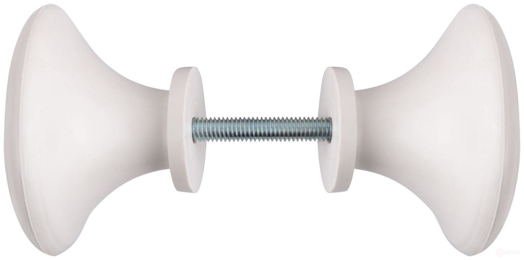 White plastic door handle-button