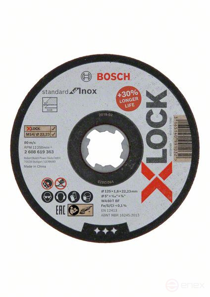 X-LOCK Standard for Inox 125 x 1.6 mm T41 125 x 1.6 x 22.23 mm