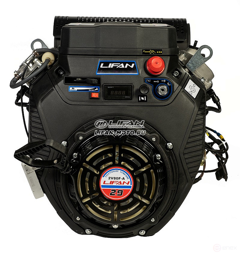 Lifan LF2V80F-A engine, 25mm shaft, 3 Amp coil pressure sensor/m, m/radiator, hour meter