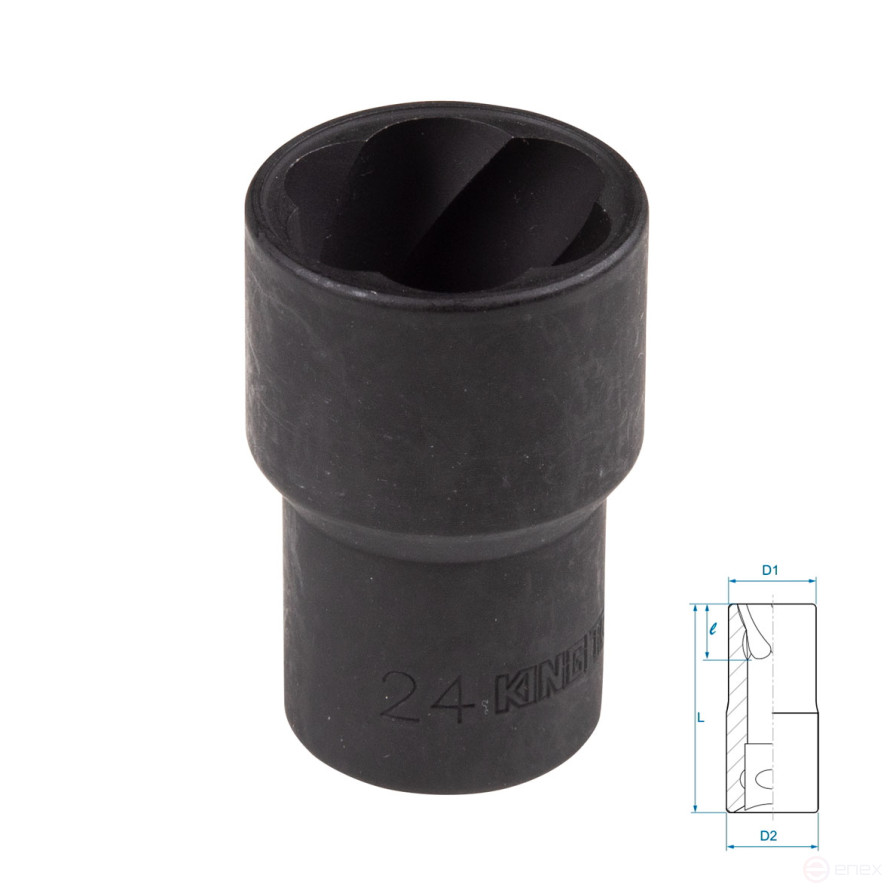 Головка для поврежденного крепежа 1/2", 24 мм KING TONY 9TD403-24M