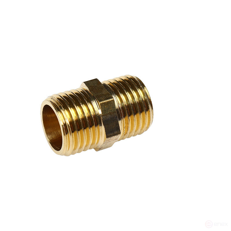 Соединитель резьбовой ER-MM04/04:наруж. резьба 1/4"x1/4" ЭВРИКА /1/10