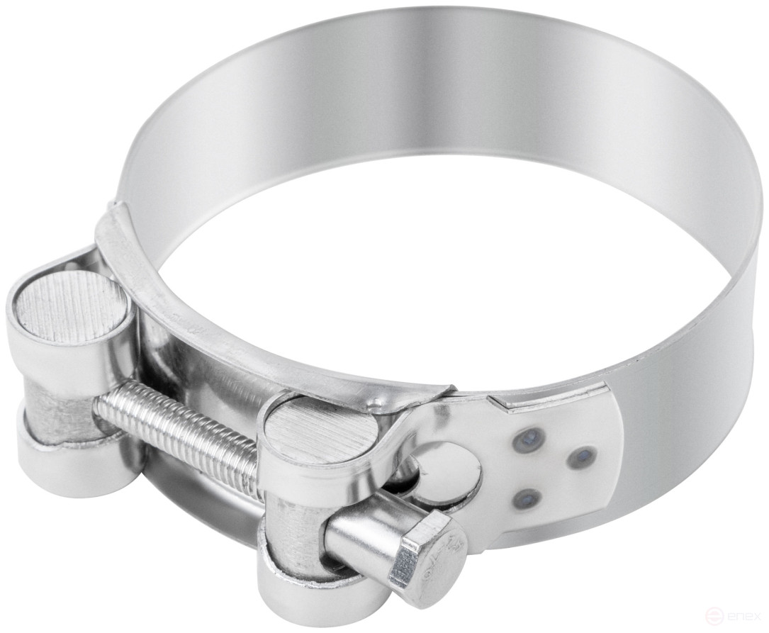 Хомут обжимной силовой шарнирный, нерж.сталь 64-67 мм