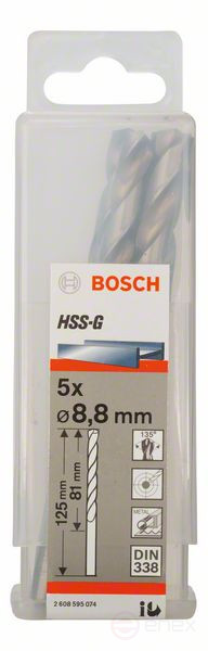 Metal drills HSS-G, DIN 338 8,8 x 81 x 125 mm
