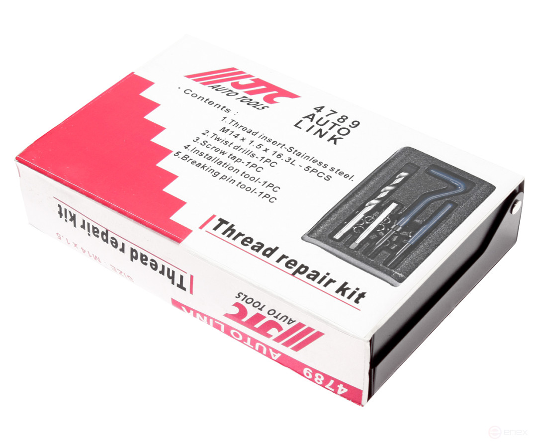 Set of tools and inserts for thread restoration M14x1.5mm L=21mm 9 items JTC