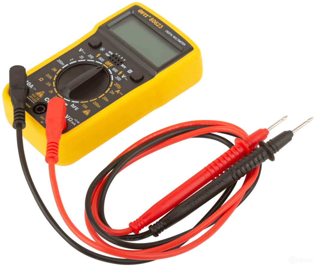 Мультиметр 0,1 мВ-600 В; 0,1 В-600 В; 1 мкА-10 А; 0,1 Ом-2 МОм; коробка