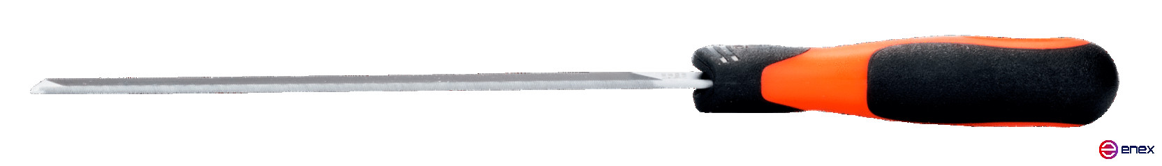 Напильник плоский с 2 закругленными кромками с рукояткой ERGO 200 мм, насечка драчевая