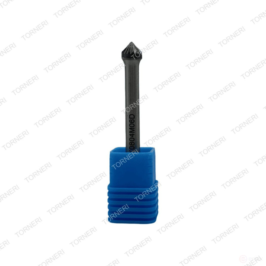 Carbide borehole type K080406 (conical), 8.0 mm, shank 6 mm, double notch TORNERI T018429