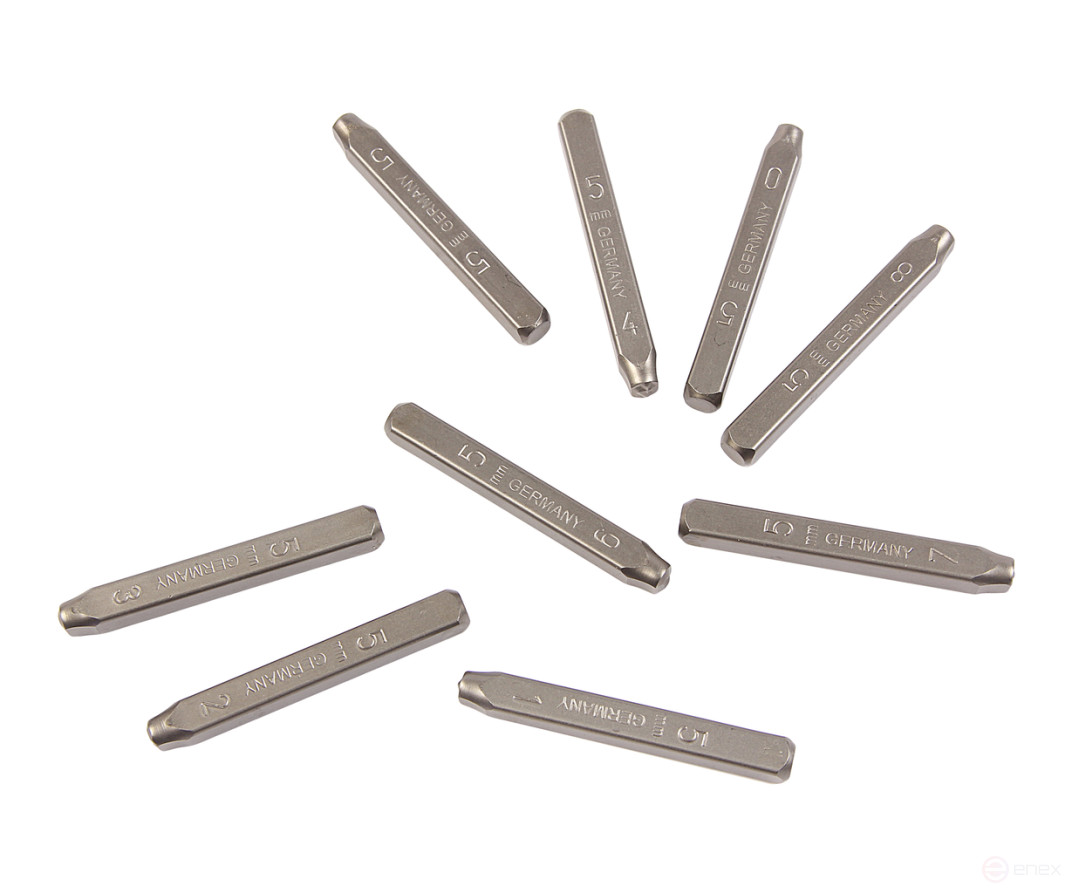 Digital stamps of 5mm (HRC 60+-2 degrees DIN 1451) JTC