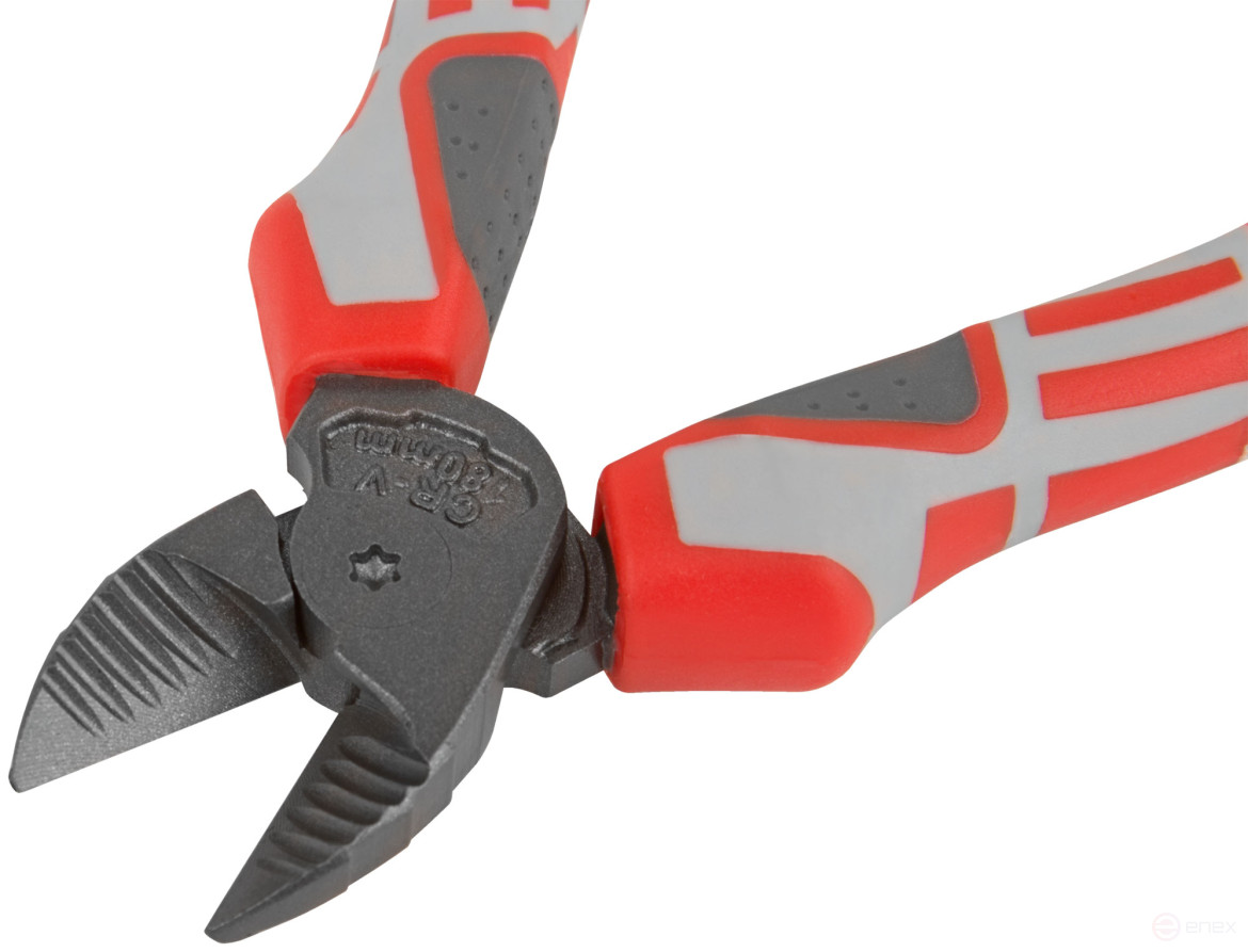 Etalon side cutters, CrV steel, stiffeners on the jaws, Teflon coating, 3K rubberized handles 180 mm
