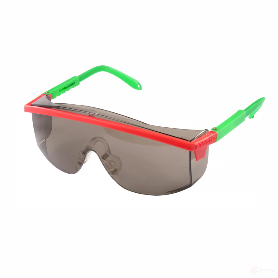 Safety glasses open O37 UNIVERSAL TITAN StrongGlass (5-2.5) with soft nose guard, 30 pcs.