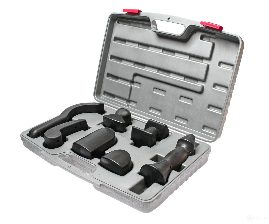 A set of 7-piece rubberized mandrels in a JTC case