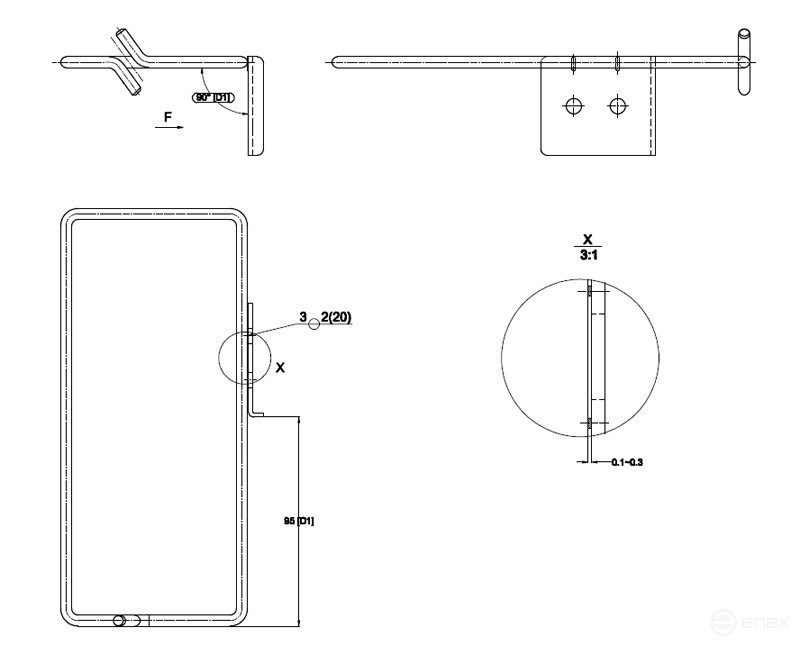 CMW-VR-190 Organizational ring for laying 190x85 mm cable, metal, for Hyperline and ZPAS cabinets