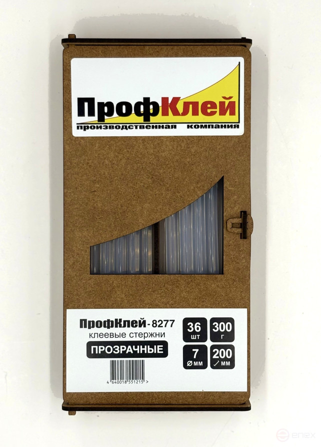Клеевые стержни ПрофКлей-8277 прозрачные, 7х200 мм, 36 шт, 300 г