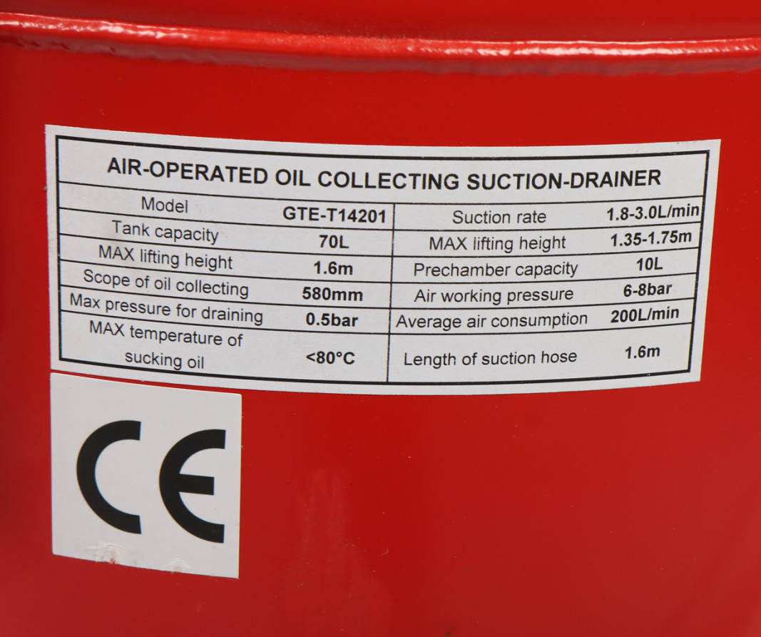 Установка для замены масла 70л с поворотным поддоном 10л и колбой GTE