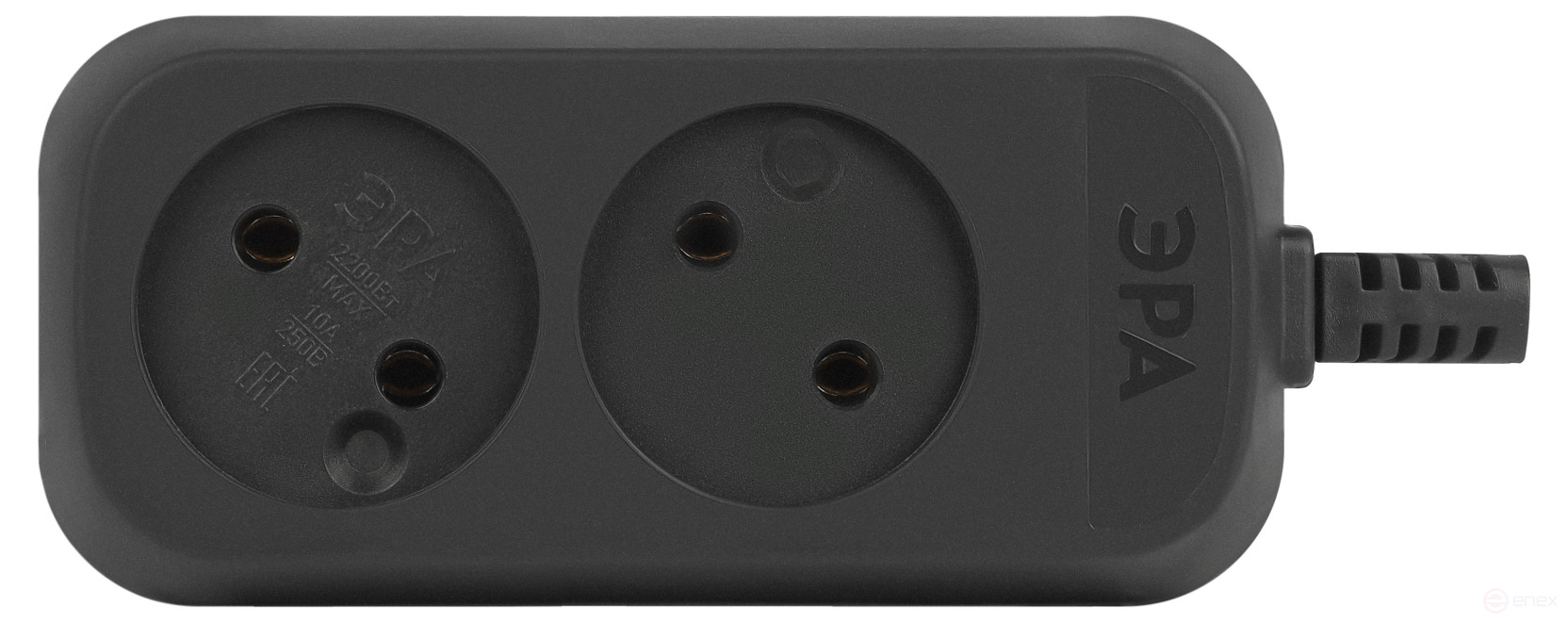 ERA KX-2-B block 2 sockets without grounding black