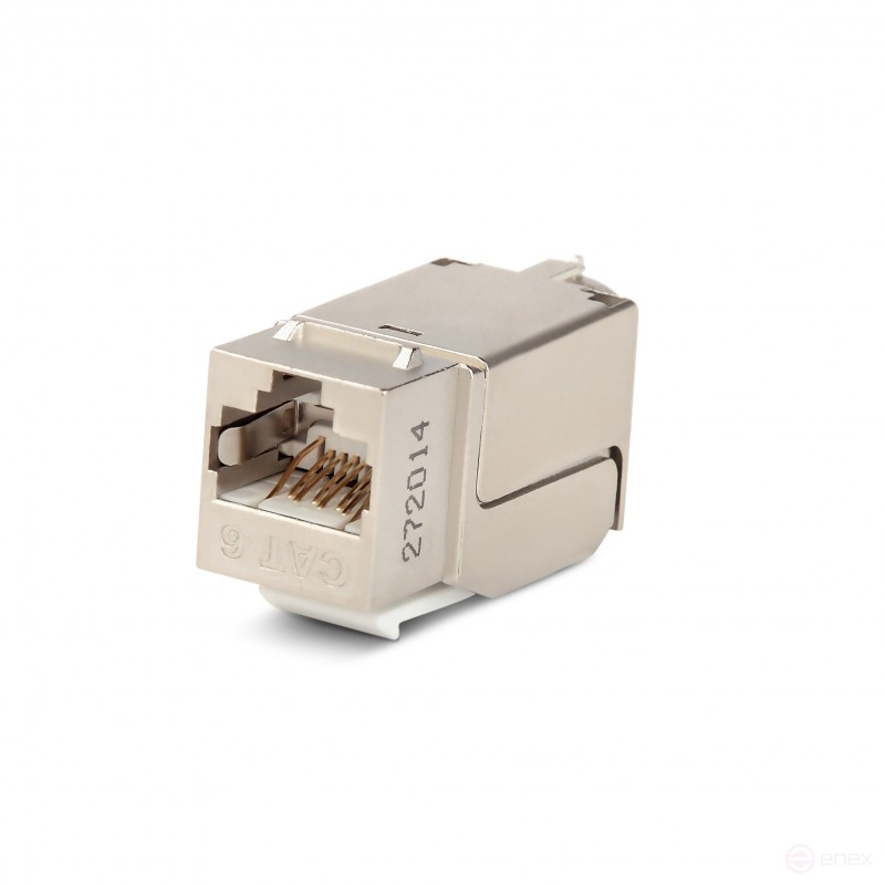 KJNE-8P8C-C6-90-SH-F-WH Keystone Jack Insert RJ-45(8P8C), Category 6, shielded, 110 IDC, sealing with NE-TOOL, white