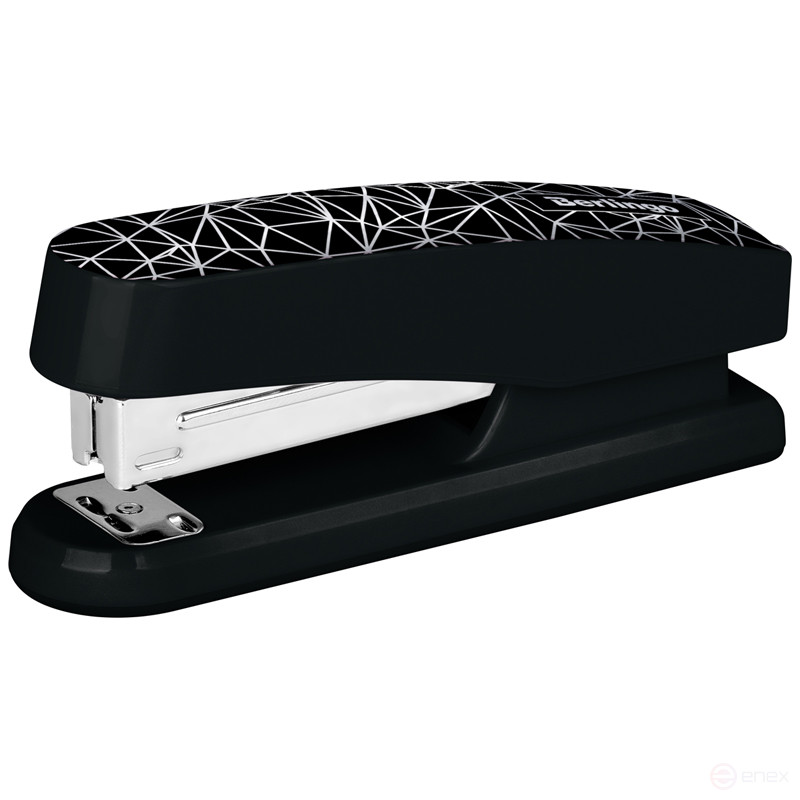 Степлер №24/6, 26/6 Berlingo "DoubleBlack", до 20 л., пластиковый корпус, черный