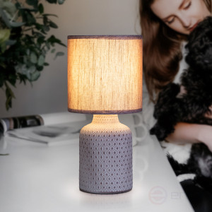 D7043-501 Настольная лампа Rivoli Sabrina D7043-501 1 * Е14 40 Вт керамика коричневая с абажуром