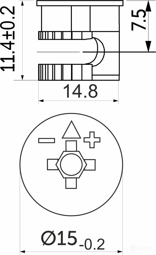 Эксцентрик 15x11,5 для плиты 16 мм (уп/1тыс.шт) AKS